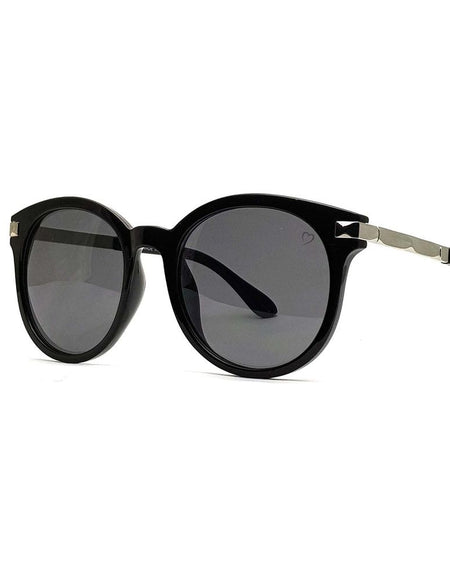Ruby Rocks 'Chloe Tegan' Round Sunglasses In Black