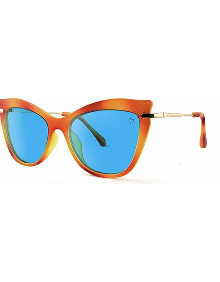 Ruby Rocks Faceted 'Ischia' Cateye Sunglasses With Metal Temples