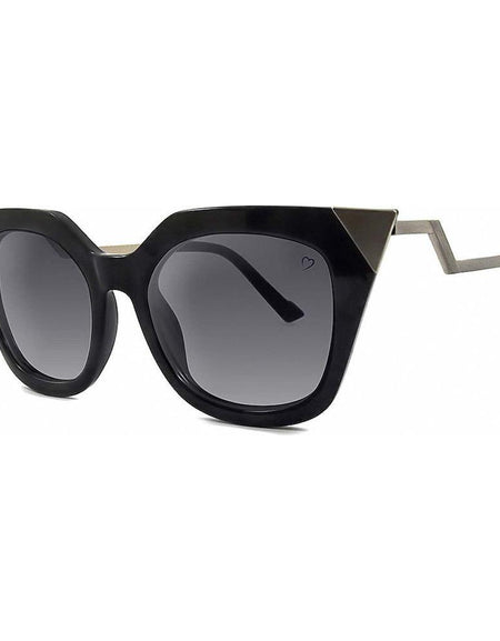 Ruby Rocks Metal Tip And Angled Temple 'Mykonos' Sunglasses In Black