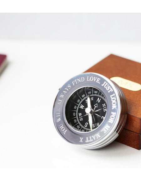 Compass Personalised With Timber Box