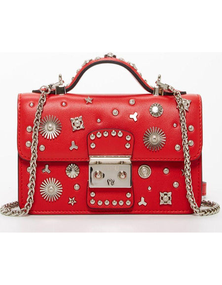 SUSU The Hollywood Studded Leather Crossbody Bag Red