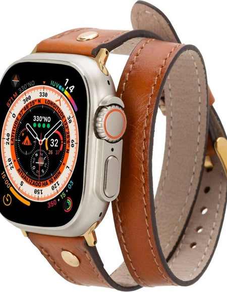 Syracuse Double Tour Leather Bands for Apple Watch 9, Ultra 2 and SE-0