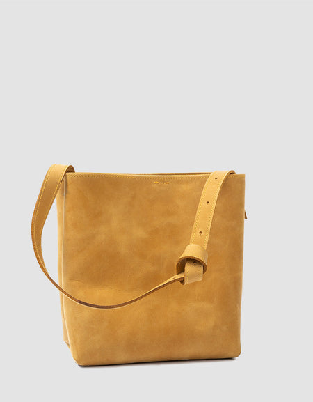 Leather Shopper Bag (Yellow)