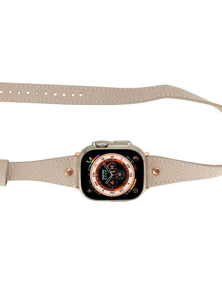Vernon Double Tour Leather Bands for Apple Watch 9, Ultra 2 and SE-30