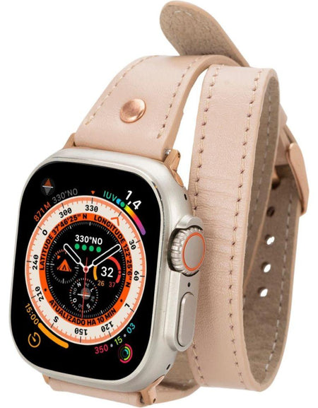 Vernon Double Tour Leather Bands for Apple Watch 9, Ultra 2 and SE-20