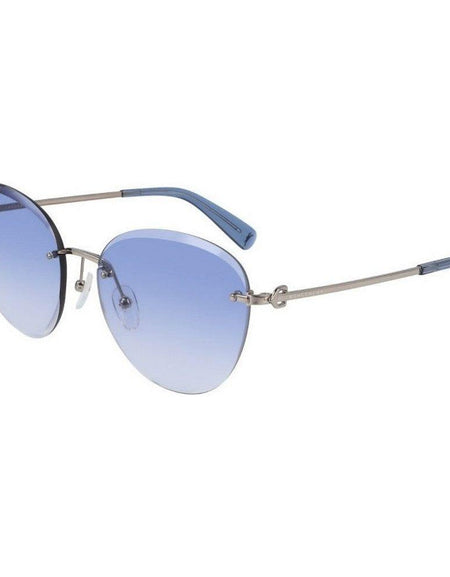 Longchamp LO128S-719 Women's Aviator Sunglasses - Blue Golden Metal Frame, UV400 Protection