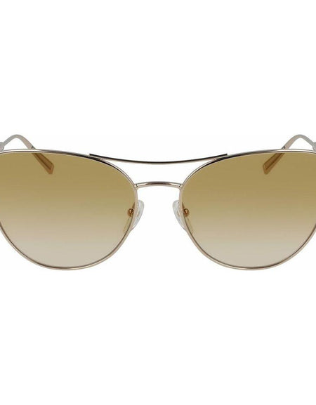 Longchamp LO134S-728 Women's Aviator Sunglasses - Yellow Metal Frame - UV400 Protection