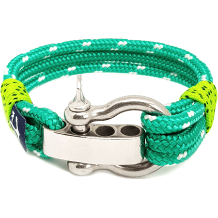 Adjustable Shackle Green Nautical Bracelet-0