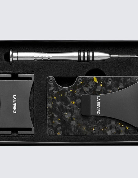 LORNE Forged Carbon Wallet I Gloss Gold-1