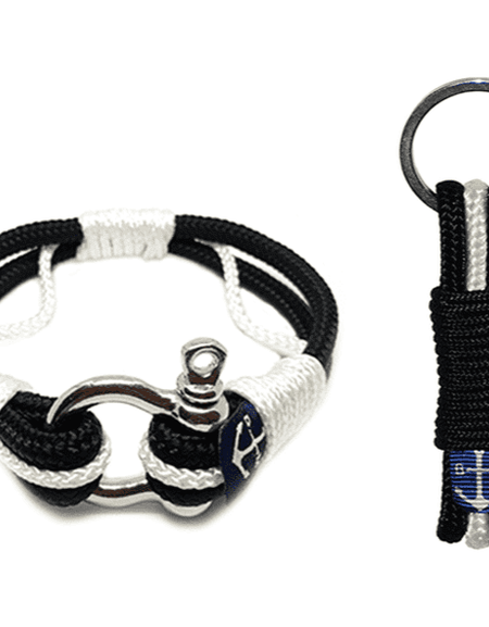 Atlantic Breeze Black and White Nautical Bracelet and Keychain-0