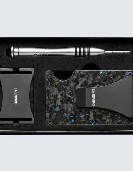 LORNE Forged Carbon Wallet I Gloss Blue-1