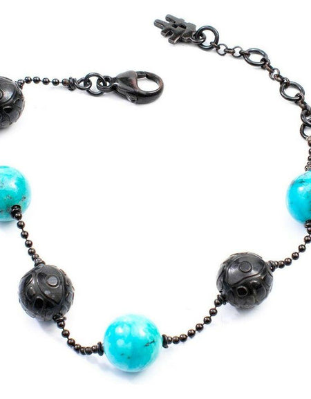 Ladies'Bracelet Folli Follie 4B14B007T Black Sterling silver (10 cm)-0