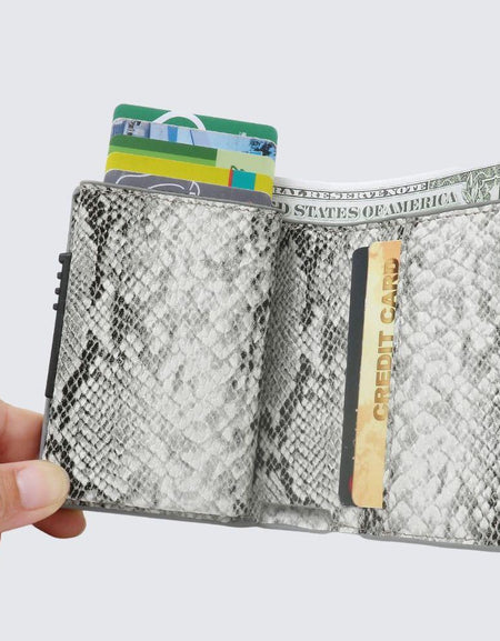 VEGAN Skin Leather Wallet I Grey-1