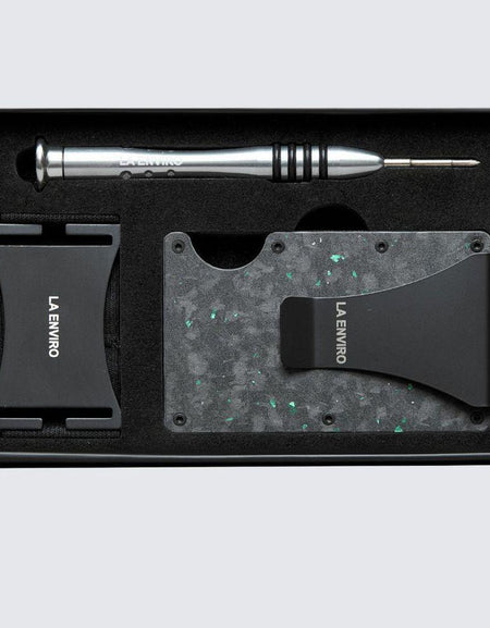 LORNE Forged Carbon Wallet I Matte Green-0