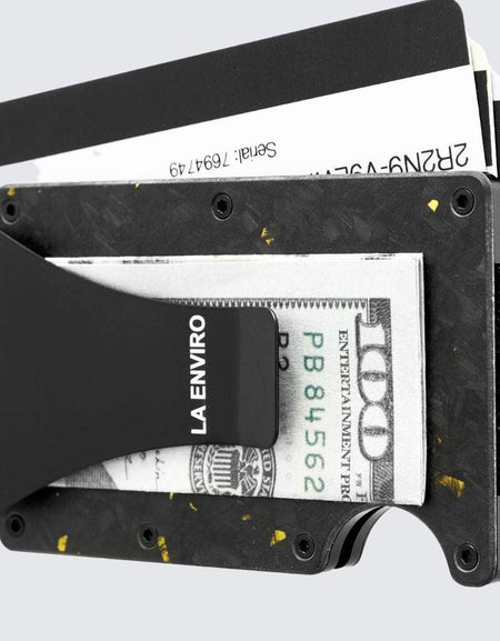 LORNE Forged Carbon Wallet I Matte Gold-1