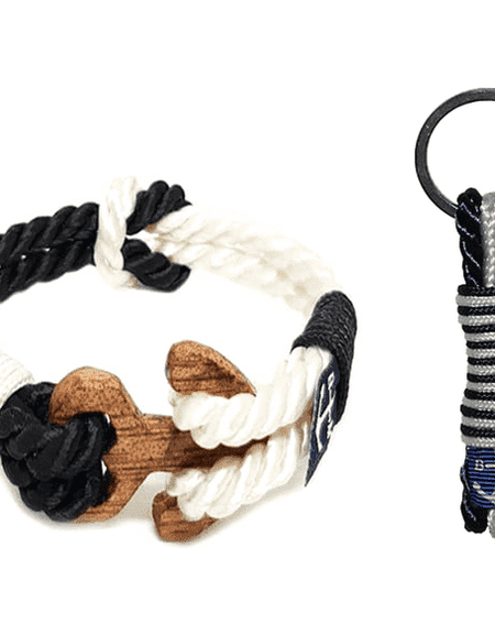 Twisted Rory Wood Nautical Bracelet and Keychain-0