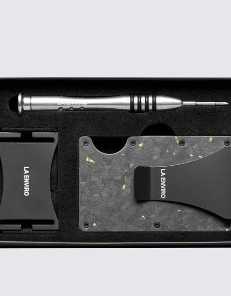 LORNE Forged Carbon Wallet I Matte Gold-0