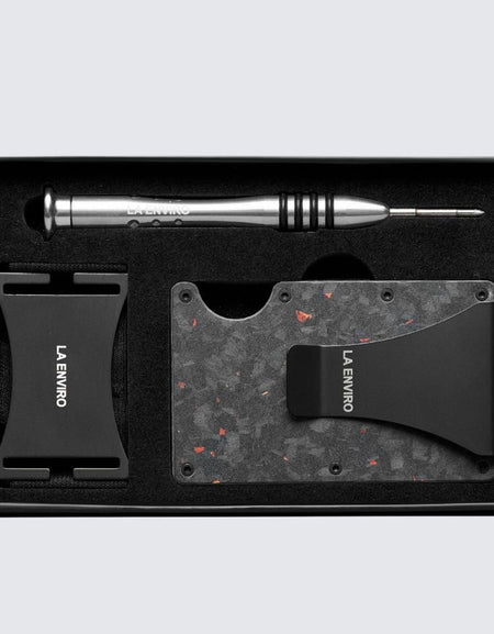 LORNE Forged Carbon Wallet I Matte Red-0