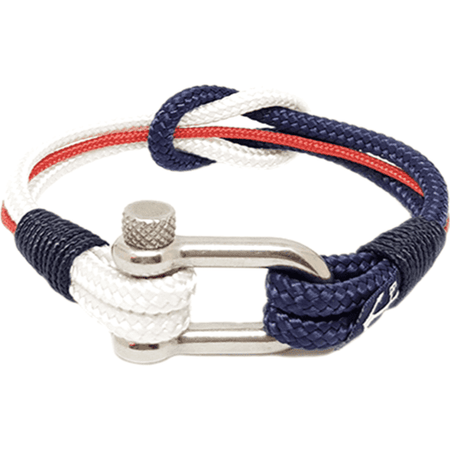 White, Blue, Red and Black Nautical Bracelet-0