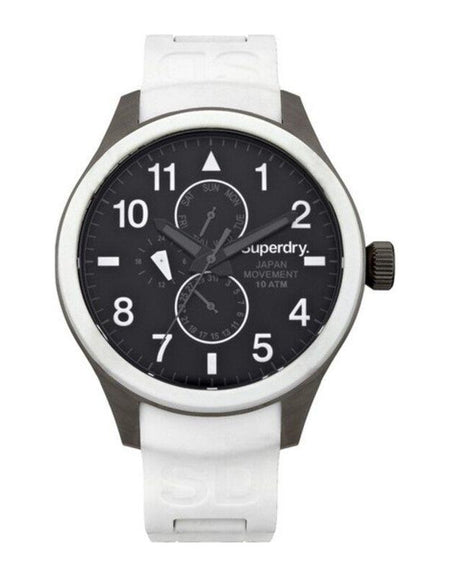 Superdry Men's SYG110W White Silicone Strap Replacement for ø 44 mm Watch