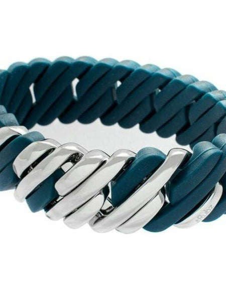 Bracelet TheRubz 100160 Blue Silicone Stainless steel Silver Steel/Silicone (20 mm)-0