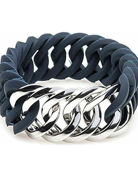 Bracelet TheRubz 100180 Blue Silicone Stainless steel Silver Steel/Silicone-0