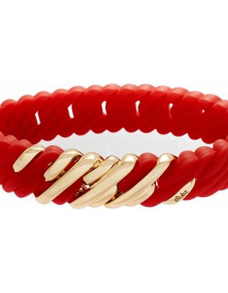 Bracelet TheRubz 100216 Red Silicone Stainless steel Golden Steel/Silicone (15 mm)-1