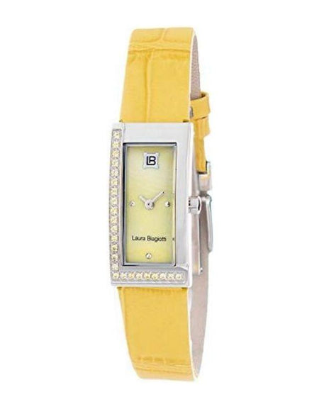 Laura Biagiotti LB0011S-05Z Women's Yellow Leather Strap Replacement for Quartz Watch (15 mm)