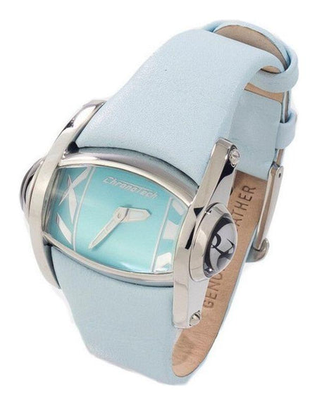 Chronotech CT7681L-01 Ladies' Blue Leather Strap Watch (Ø 43 mm) - Elegant Replacement Blue Leather Watch Strap for Ladies (43 mm)