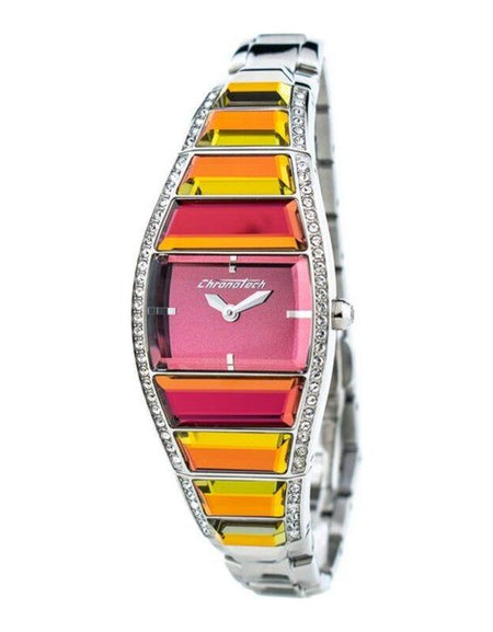 Chronotech Women's Stainless Steel Red Dial Watch - CT7099LS-04M (Ø 26 mm)