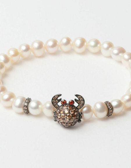 Ladies'Bracelet Lancaster JLA-BR-CRAB-4-WH Brown White Sterling silver 16 mm-0