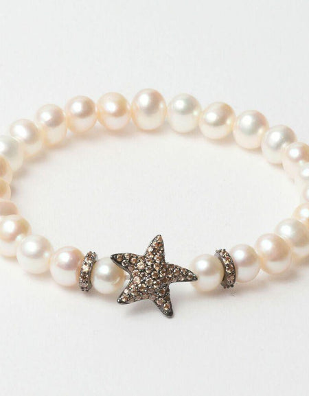 Ladies'Bracelet Lancaster JLA-BR-STAR-4-WH Brown White Sterling silver 16 mm-0