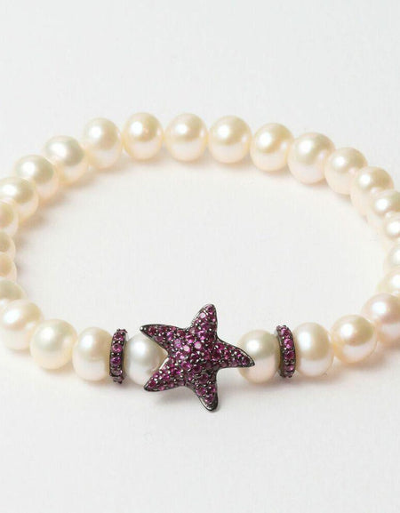 Ladies'Bracelet Lancaster JLA-BR-STAR-5-WH Purple White Sterling silver 16 mm-0