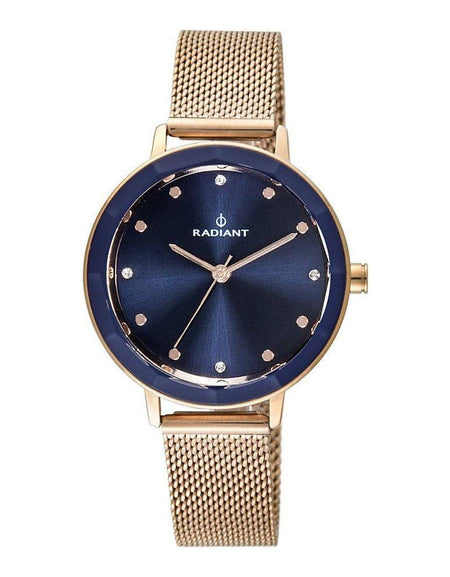 Radiant Women's Stainless Steel Pink Watch RA467603, 34mm Blue Dial, Quartz Movement
