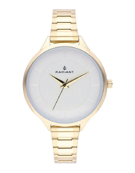 Radiant Golden Stainless Steel Watch Strap for Women - Elegant Replacement Band in 36mm, White Dial