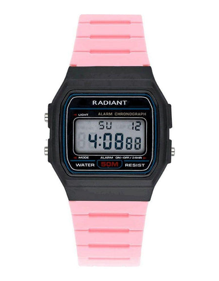 Radiant Women's RA561604 Quartz Watch, Ø 35mm, Pink Silicone Strap, Black Dial