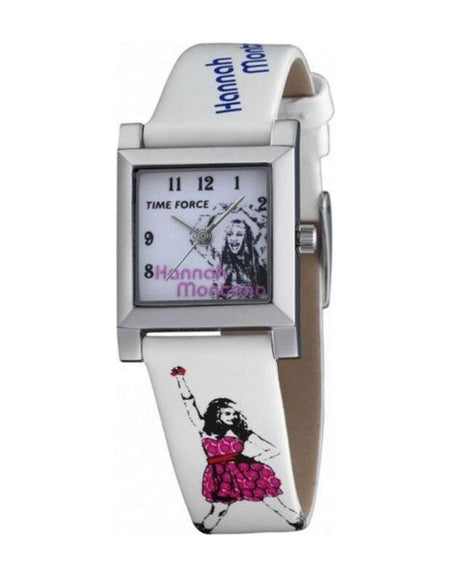 Time Force HM1005 Infant White Leather Strap Quartz Watch (27 mm) for Boys or Girls: Stainless Steel & Chic White