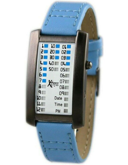 Blue Grey Leather Watch Strap Replacement - Unisex