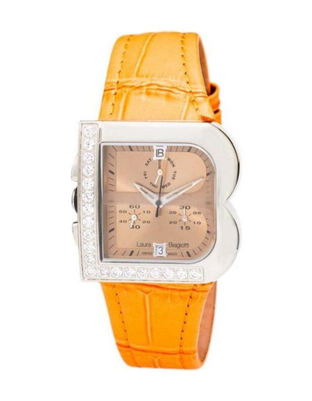 Laura Biagiotti LB0002-NA Women's Orange Leather Watch Strap Replacement
