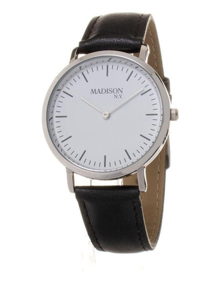 Madison Unisex Quartz Wristwatch L490B-PN, Black and Grey