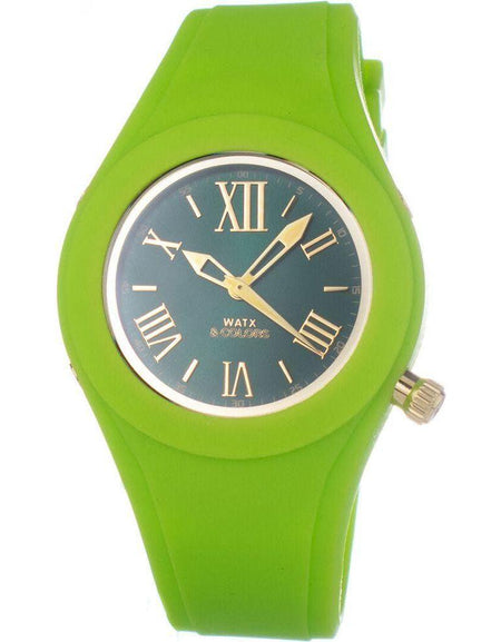 Watx COWA1906-RWA4047 Ladies' Green Silicone Strap Quartz Wristwatch (Ø 43 mm)