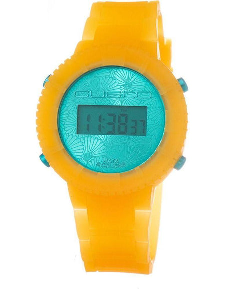 Blue and Orange Silicone Watch Strap Replacement for Ladies' Quartz Wristwatch