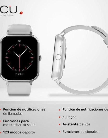 Smartwatch DCU CURVED GLASS PRO 1,83" Grey-1