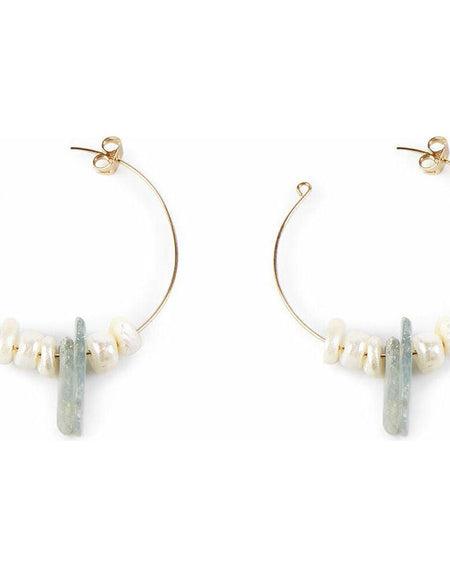 Ladies' Earrings Shabama Lao Brass gold-plated Beads 4 cm-0