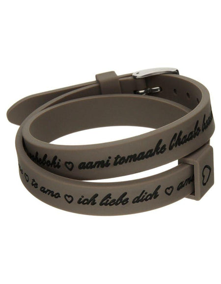 Il MEZZOMETRO Mod. I LOVE YOU SILVER - Bracciale in silicone/silicone bracelet-0