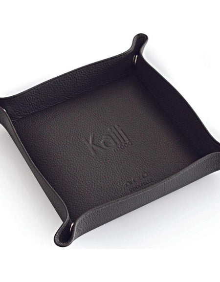 K0003FB | Vuotatasche in Vera Pelle pieno fiore, grana dollaro - Colore Grigio - Dimensioni: cm 14 x 14 x 3 - Confezione: Sacchetto Tnt-0