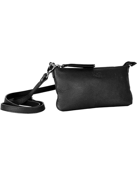 K0013AB | Tracollina Donna in Vera Pelle pieno fiore, con leggera grana. Tracolla removibile. Accessori Nickel Lucido. Colore Nero. Dimensioni: cm 20 x 10,5 x 2. Confezione: Sacchetto Tnt-1