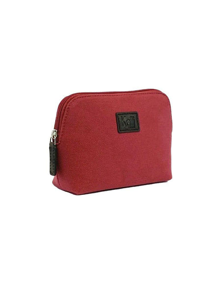 K0026XB | Pochette da Donna in Canvas/Vera Pelle pieno fiore Volanata - Colore Bordeaux/Testa Moro. Chiusura con lampo. Dimensioni: cm 17 x 13 x 6,5 - Confezione: Sacchetto Tnt-0