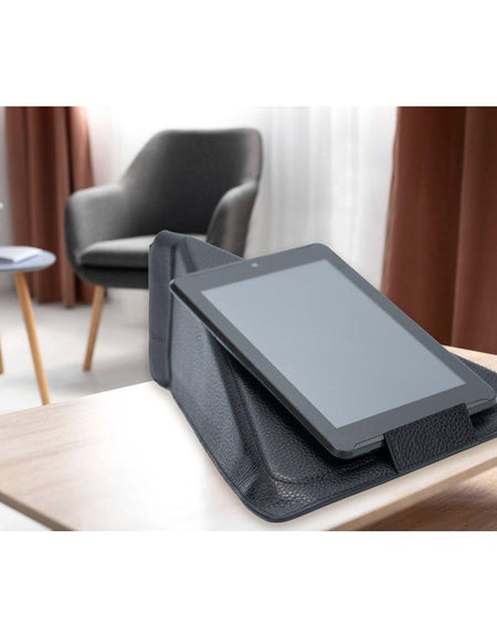 K0031AB | Custodia/Supporto per Tablet Modulare in Vera Pelle, pieno fiore, grana dollaro. Colore Nero. Chiusura con magneti. Dimensioni: cm 22 x 31. Confezione: Sacchetto Tnt-1