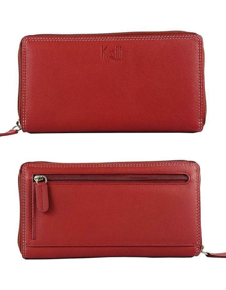 K10238VB | Portafogli Donna in Vera Pelle pieno fiore, con leggera grana. Colore Rosso. Dimensioni da chiuso: cm 18,5 x 10 x 2,5. Confezione: Gift Box rigido fondo/coperchio-0